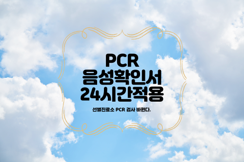 PCR 검사 음성확인서 방역패스